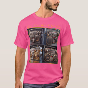Camiseta Vintage Retro Ghetto Blaster Pic Hip Hop Do Anos 8