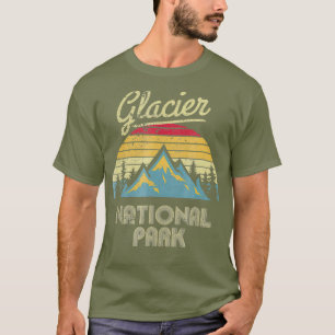 Camiseta Vintage Retro Glacier National Park Mountain