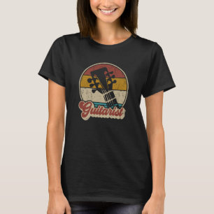 Camiseta Vintage Retro Guitar Para Homens Guitarristas