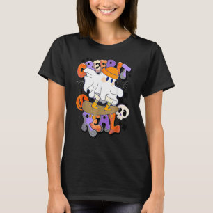 Camiseta Vintage Retro Halloween Deixe assustador Garoto Fa