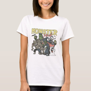 Camiseta Vintage Retro Halloween Monster Mash Boo Ghost Wit
