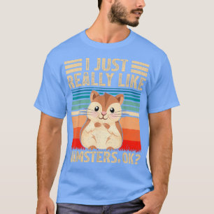 Camiseta Vintage Retro Hamster Lover Eu Gosto Muito
