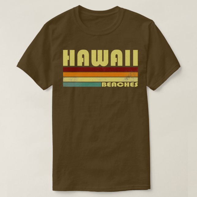 Camiseta Vintage Retro Hawaii Beaches Vacage (Frente do Design)