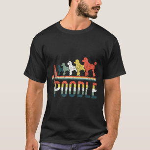 Camiseta Vintage Retro Heartbeat Word Poodle Dog Puppy Cute