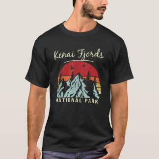 Camiseta Vintage Retro Hiking Camping Kenai Fjords Nacional