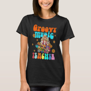 Camiseta Vintage Retro Hippie Groovy Professora De Música D