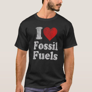 Camiseta Vintage Retro I Love Fossil Fuels