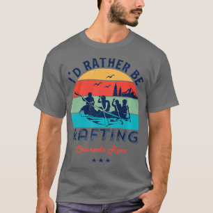 Camiseta Vintage Retro Id Rather Be Water Rafting River