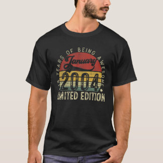 Camiseta Vintage Retro Janeiro De 2004 Limited Edition 18º