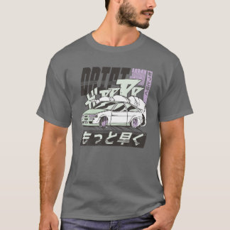 Camiseta Vintage Retro Japonês Anime Drift Car Racing 90'S