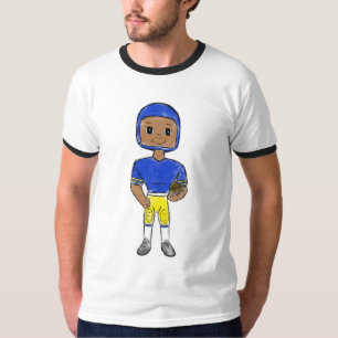 Camiseta vintage retro jogador de futebol azul amarelo simp