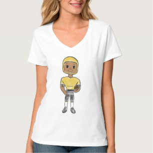 Camiseta vintage retro jogador de futebol negro amarelo sim