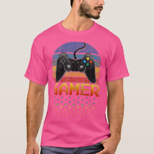Camiseta Vintage Retro Jogo Jogador de Vídeo Boys ns Men Gi