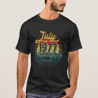 Camiseta Vintage Retro Julho 1977 44 Birthday Gift 44 Anos