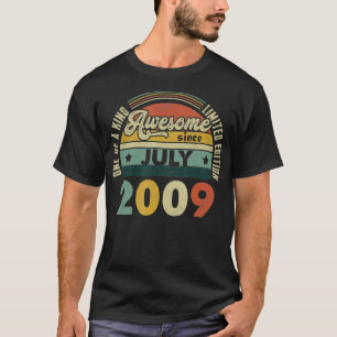 Camiseta Vintage Retro Julho 2009 12 Birthday Gift 12 Anos