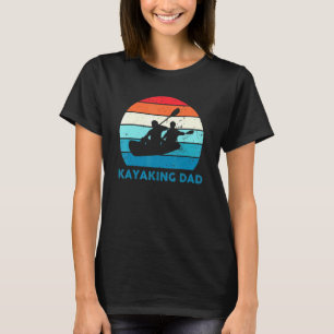 Camiseta Vintage Retro Kayaking Pai Kayak Silhouette Sunset