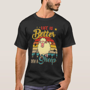 Camiseta Vintage Retro Life Better With A Sheep Farmer Own