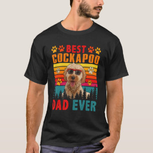Camiseta Vintage Retro Melhor Pai De Cockapoo Em Cão Cortad
