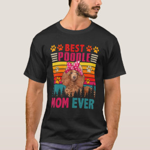 Camiseta Vintage Retro Melhor Poodle Mãe Cão Cute Cabeça
