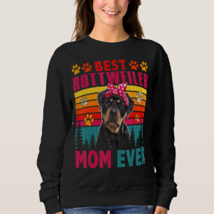 Camiseta Vintage Retro Melhor Rottweiler Mãe Cachorro Bonit
