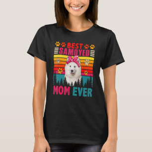 Camiseta Vintage Retro Melhor Samoed Mãe Cão Cachorro Cacho