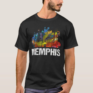 Camiseta Vintage Retro Memphis Tennessee Skyline Gift