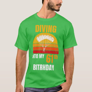 Camiseta Vintage Retro Mergulhando no Meu 61º aniversário S