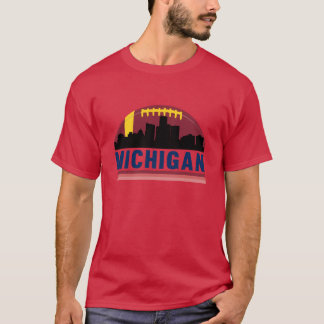 Camiseta Vintage Retro Michigan Skyline Oversized