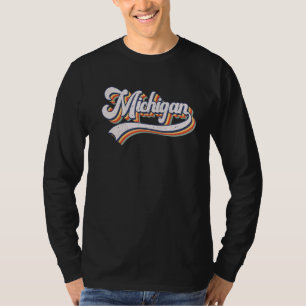 Camiseta Vintage Retro Michigan State Men Women Pai Mãe Bo