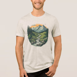 Camiseta Vintage Retro Mountain Landscape Hiking Nature
