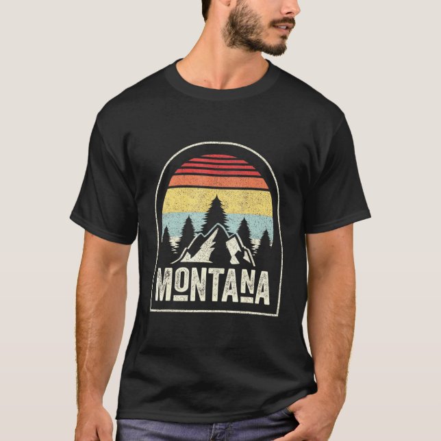 Camiseta Vintage Retro Mt Montana Us Mountain State (Frente)