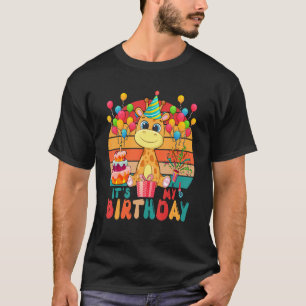 Camiseta Vintage Retro My Birthday Giraffe Animal Kids