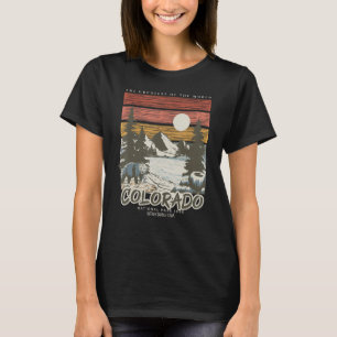 Camiseta Vintage Retro Nature Colinas Lake Bear Camping Hik