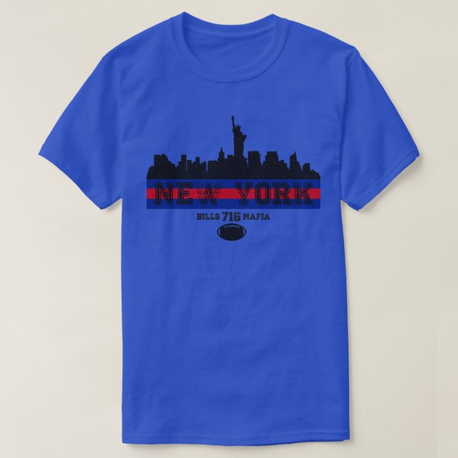 Camiseta Vintage Retro New York Skyline 716 (Frente do Design)
