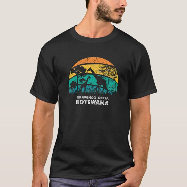 Camiseta Vintage Retro Okavango Delta, Botswana Africa Safa (Frente)