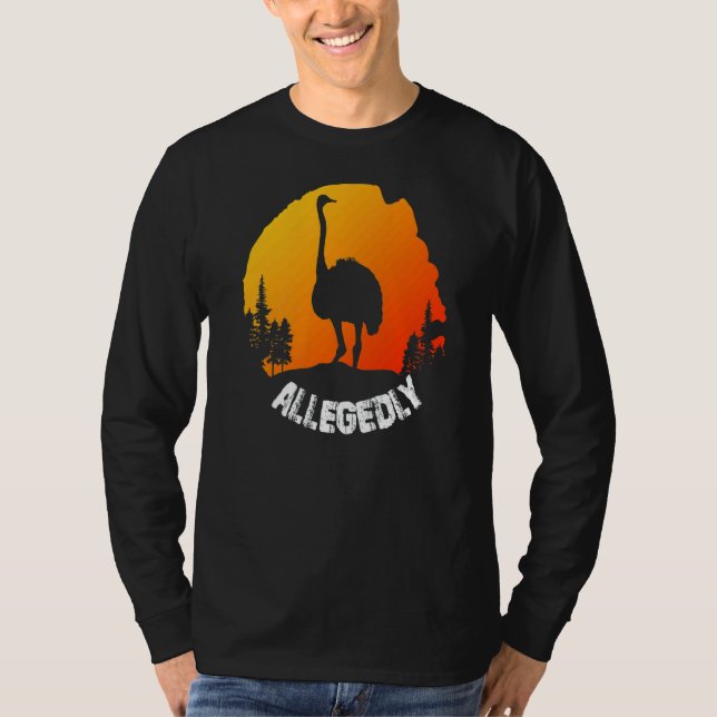 Camiseta Vintage Retro Ostrich Alegadamente (Frente)