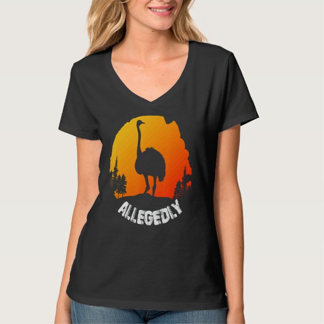 Camiseta Vintage Retro Ostrich Alegadamente 1 (Frente)