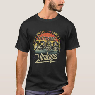 Camiseta Vintage Retro Outubro De 1988 33º Aniversário Pres