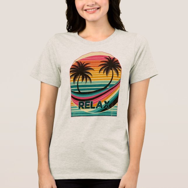 Camiseta Vintage Retro Palm Tree Vibes (Frente)