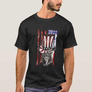 Camiseta Vintage retro pavilhão americano crânio, patriótic