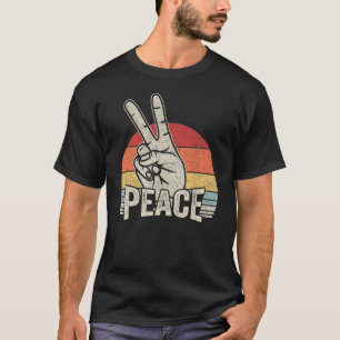 Camiseta Vintage Retro Peace Sign Hippie Love