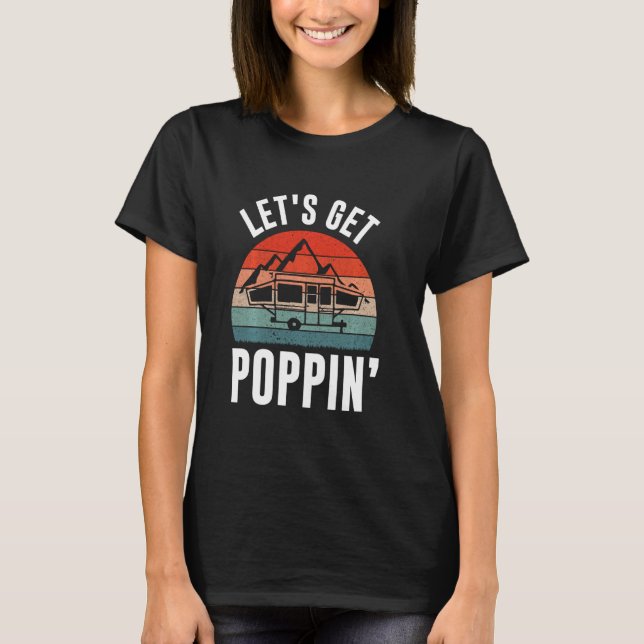 Camiseta Vintage Retro Permite Colocar Poppin Acampando Rv  (Frente)