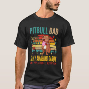 Camiseta Vintage Retro Pit Bull Pai Feliz Dia de os pais M