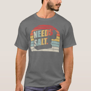 Camiseta Vintage Retro Precisa De Sal Engraçado Chef Cozinh
