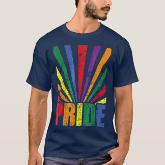 Camiseta Vintage Retro Prim LGB Rainbow Sunray Flag