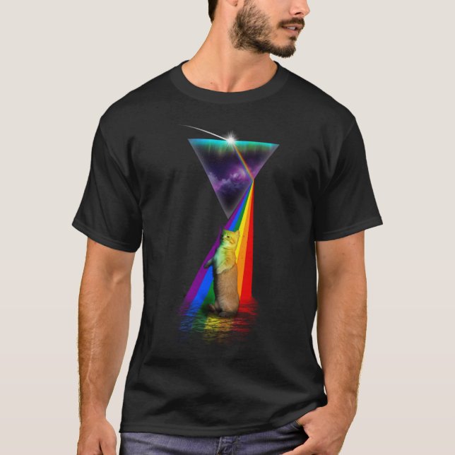 Camiseta Vintage Retro Prism Munchkin Cat (Frente)
