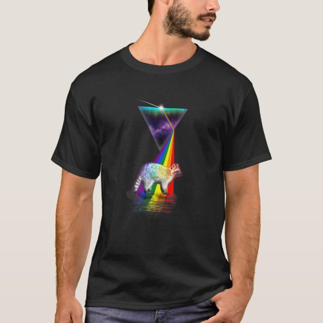 Camiseta Vintage Retro Prism Racoon (Frente)