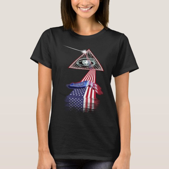 Camiseta Vintage Retro Prism US Flag Cuttlefish (Frente)