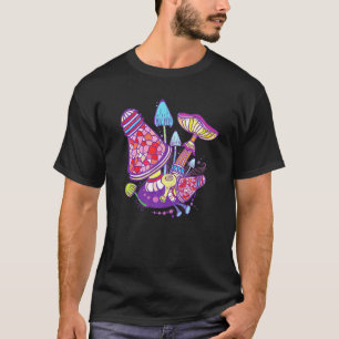 Camiseta Vintage Retro Psychedelic Magic Mushroom Fungi Tri