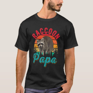 Camiseta Vintage Retro Raccoon Papa Costume Raccoon Famil
